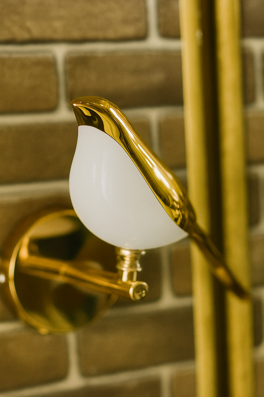 Led Bird Modern Gold Black Metal Wall Light